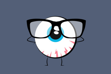 Vector Isolated Illustration of an Eye with Glasses