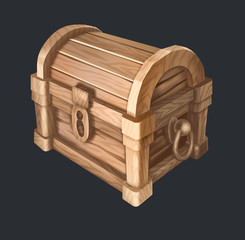 box, chest, treasure, wood, isolated, wooden, antique, old, brown, white, trunk, object, vintage, case, casket, container, closed, lock, gold, pirate, ancient, metal, retro, decoration, treasure chest