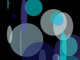 Abstract blue circle and ellipses illustration background