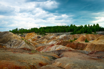 desert, sunset in desert, tatacoa desert, columbia, latin america, clouds and sand, red sand in desert
