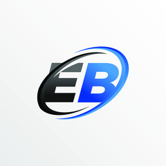 Initial Letters EB Logo with Circle Swoosh Element