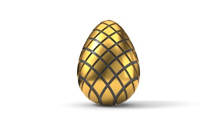 fracturing and peeling easter egg. 3d illustration
