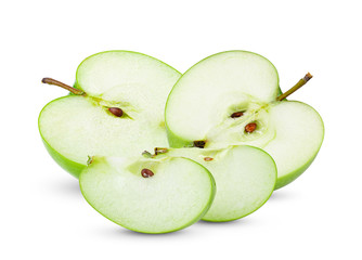 Slice Green Apple Isolated on White Background