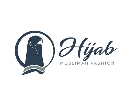 Muslim Fashion Logo Template, Muslim For Hijab Fashion Store, Vector