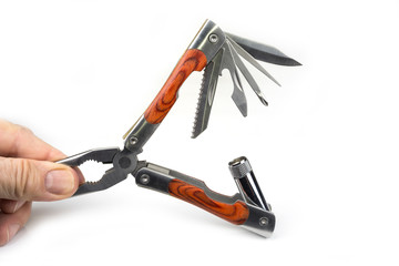 Multifunction Folding Pocket Knife for outdoor on a white