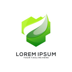 leaf logo design vector abstract