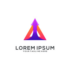 Obraz premium up logo design vector abstract