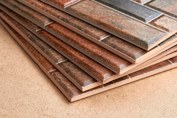 ceramic tile brown,exhibition of ceramic tile for the kitchen