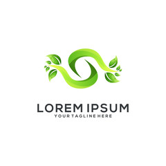 Fototapeta premium leaf logo design vector abstract