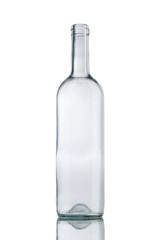 empty wine bottle, isolated on white