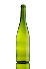 empty wine bottle, isolated on white