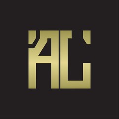 Fototapeta premium AL Logo with squere shape design template with gold colors