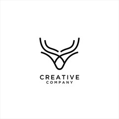 Bull horn logo and symbols template icons app, Line art Taurus, logo design inspiration