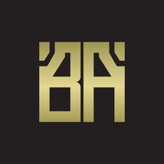 Obraz premium BA Logo with squere shape design template with gold colors