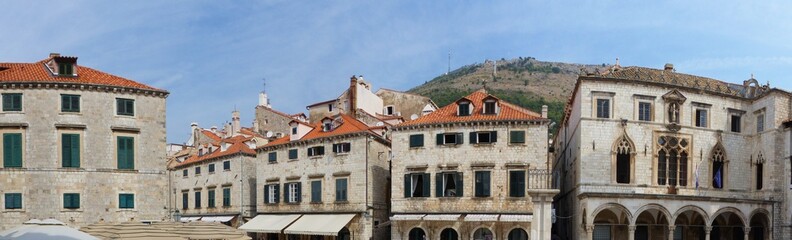Fototapeta na wymiar Panoramic view of the old city of Dubrovnik, Ragusa, Dalmatian Coast, Croatia. UNESCO world heritages sites.
