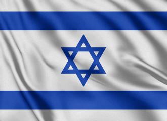 Waving color flag. Silk texure. 3d illustration.