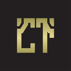 Obraz premium CT Logo with squere shape design template with gold colors