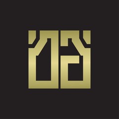 DG Logo with squere shape design template with gold colors