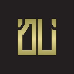 DU Logo with squere shape design template with gold colors