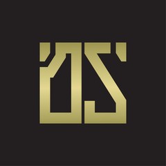 Fototapeta premium DS Logo with squere shape design template with gold colors