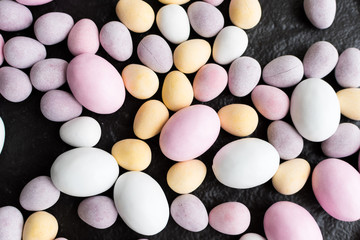 Easter composition with chocolate eggs