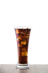 a glass of soft drink
