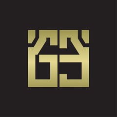 GE Logo with squere shape design template with gold colors