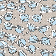 Vector seamless pattern with glasses and sunglasses