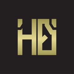 Fototapeta premium HQ Logo with squere shape design template with gold colors