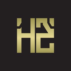 Obraz premium HZ Logo with squere shape design template with gold colors