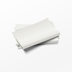 Blank business newspaper with daily news on transparent background. Vector mock up.