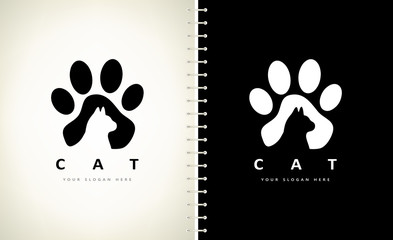 Cat paw print logo vector animal design © Natalia Iachimova