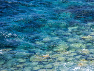 clear blue water
