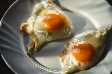 Scrambled egg on a white plate