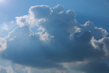 cumulus cloud on clear blue sky