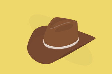Vector Isolated Illustration of a Brown Cowboy Hat