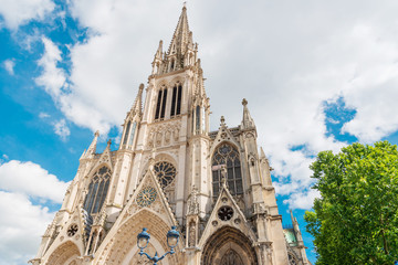 Obraz premium NANCY, FRANCE - June 23, 2018: Traditional Cathedral building in Nancy, France