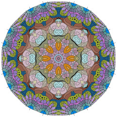 Colorful cute Mandalas. Decorative unusual round ornaments.