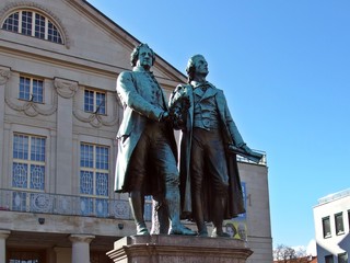 Goethe und Schiller Denkmal, Weimar, Thüringen