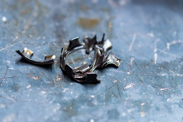 Separator of broken ball bearing in car automatic transmission