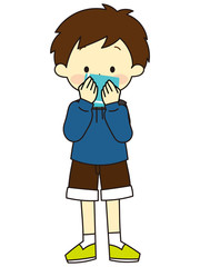 People covering their mouths with handkerchiefs