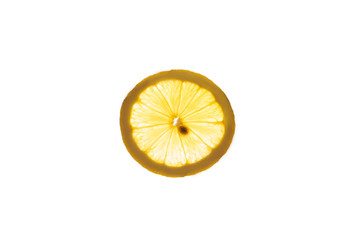 Silhouette of lemon slice, isolated on a white background