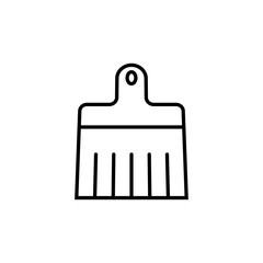 Brush linear illustration. Vector isolated icon in flat