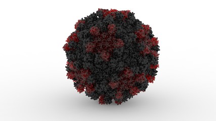 Accurate coronavirus model 3d illustration / render