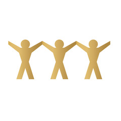 golden people, teamwork concept- vector illustration