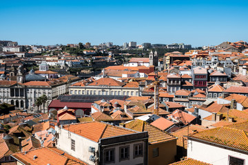 Fototapeta na wymiar Aerial view of Porto in Portugal in a beautiful summer day