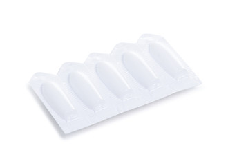 Suppositories health medicine pharmacy illness on a white background. Isolation