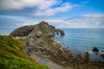 Incredible view of the island of Gastelugache. Basque country. Northern spain