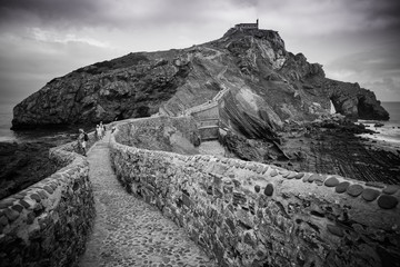 Incredible view of the island of Gastelugache. Basque country. Northern spain