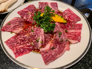 Premium A5 Japanese wagyu beef  for barbecue or yakinuku.